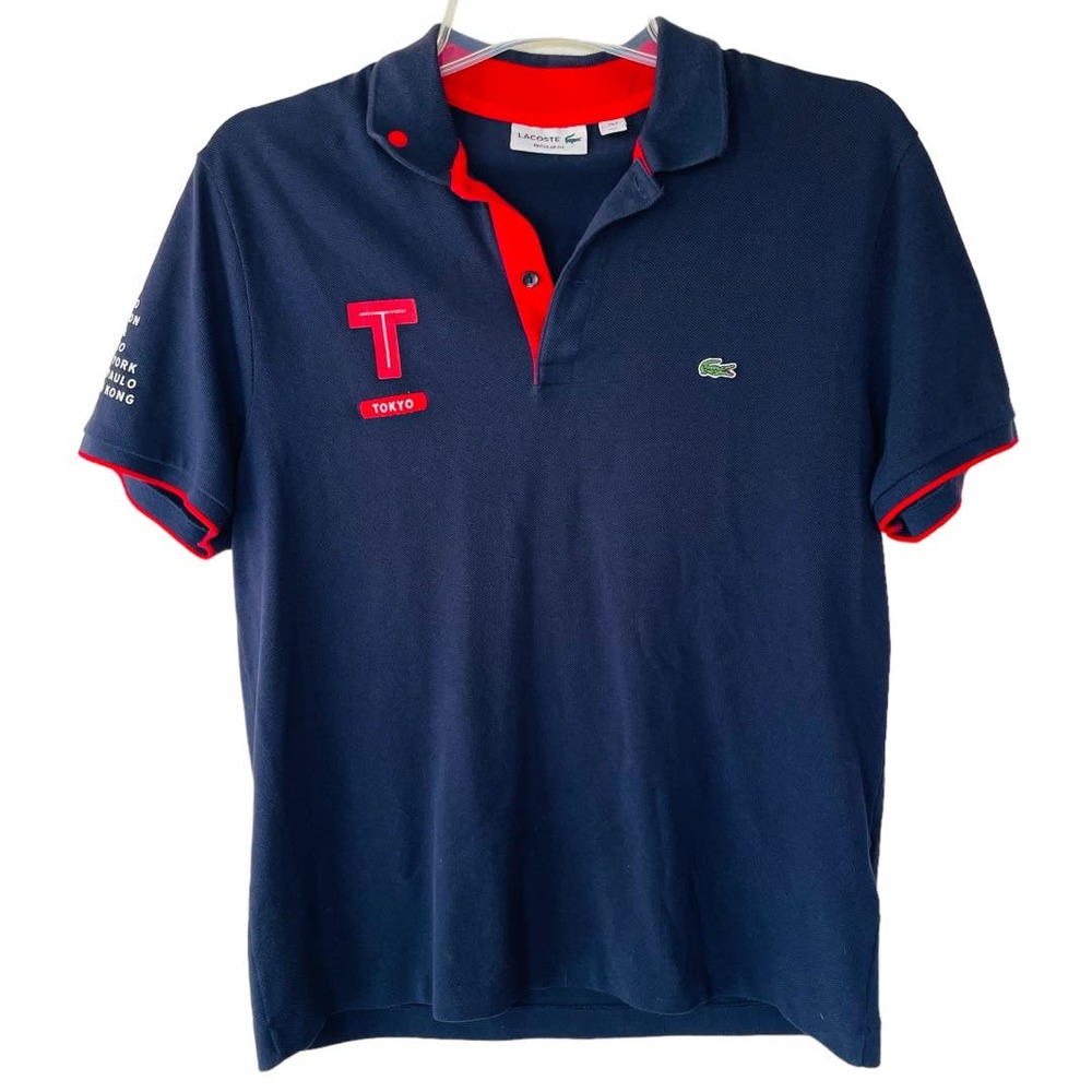 Lacoste Navy Red Polo size L Men’s
